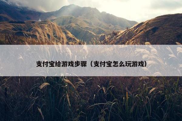 支付宝给游戏步骤（支付宝怎么玩游戏）