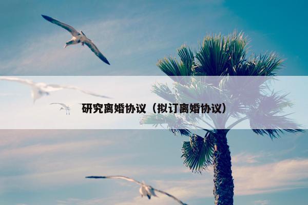 研究离婚协议（拟订离婚协议）