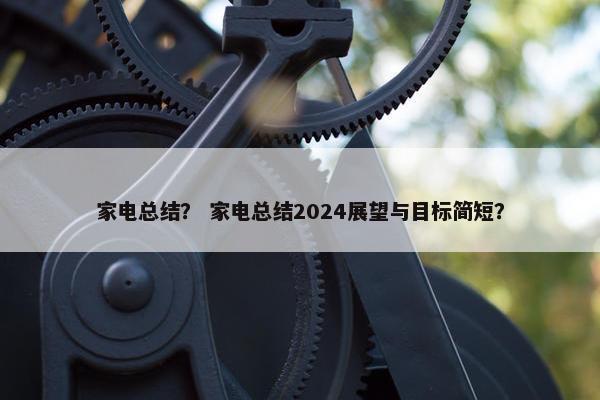 家电总结？ 家电总结2024展望与目标简短？