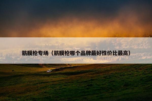 筋膜枪专场（筋膜枪哪个品牌最好性价比最高）