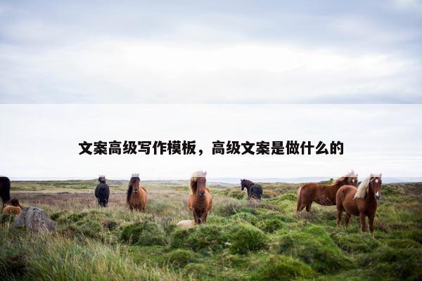 文案高级写作模板，高级文案是做什么的