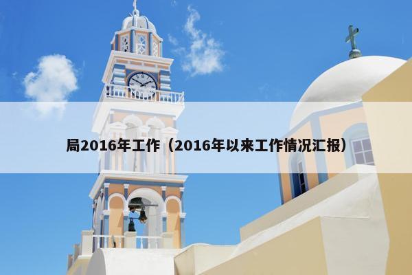 局2016年工作（2016年以来工作情况汇报）