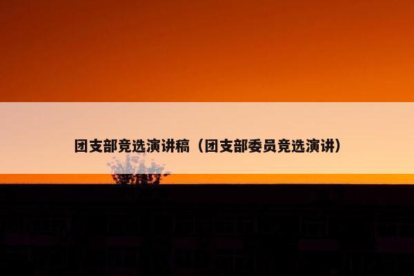 团支部竞选演讲稿（团支部委员竞选演讲）