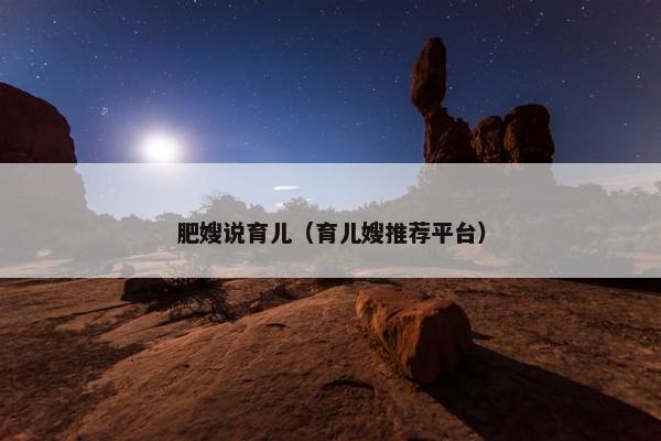 肥嫂说育儿（育儿嫂推荐平台）