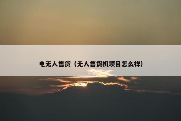 电无人售货（无人售货机项目怎么样）