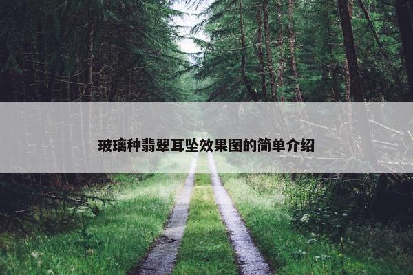 玻璃种翡翠耳坠效果图的简单介绍