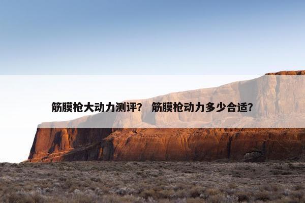 筋膜枪大动力测评？ 筋膜枪动力多少合适？