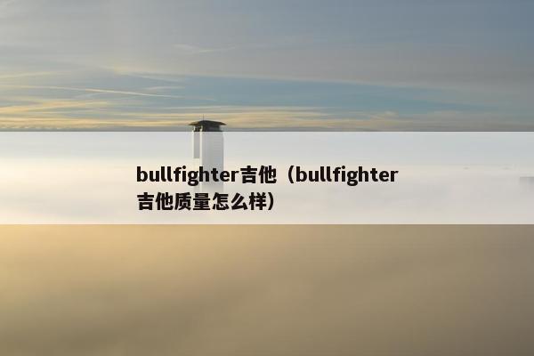bullfighter吉他（bullfighter吉他质量怎么样）