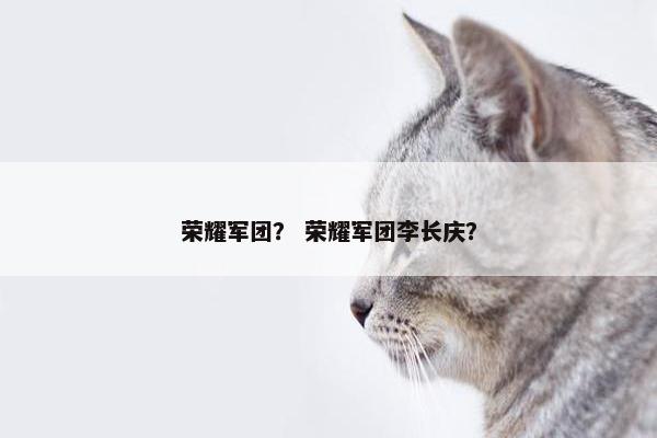 荣耀军团？ 荣耀军团李长庆？