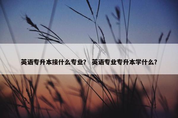 英语专升本接什么专业？ 英语专业专升本学什么？
