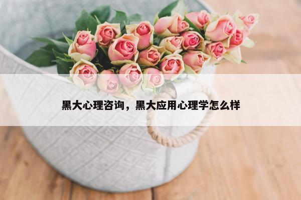 黑大心理咨询，黑大应用心理学怎么样