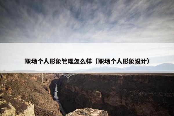 职场个人形象管理怎么样（职场个人形象设计）