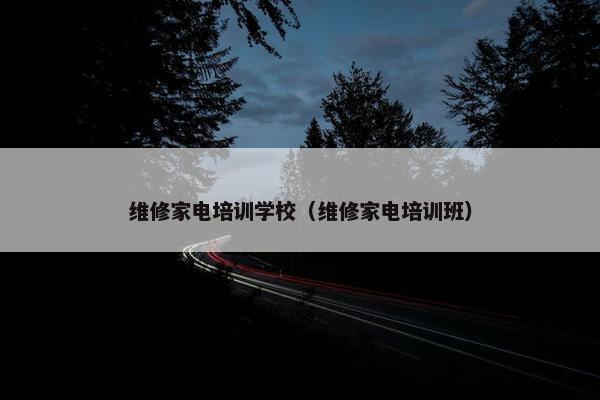 维修家电培训学校（维修家电培训班）