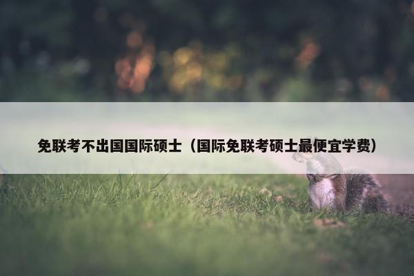 免联考不出国国际硕士（国际免联考硕士最便宜学费）