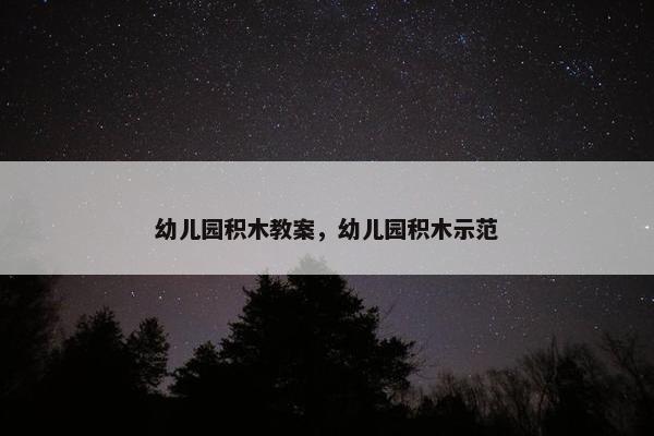 幼儿园积木教案，幼儿园积木示范