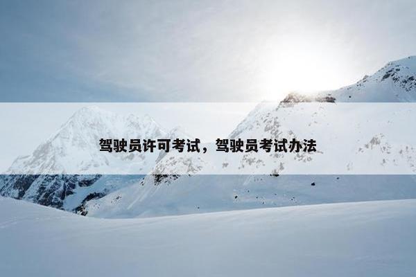 驾驶员许可考试，驾驶员考试办法