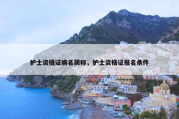 护士资格证病名简称，护士资格证报名条件