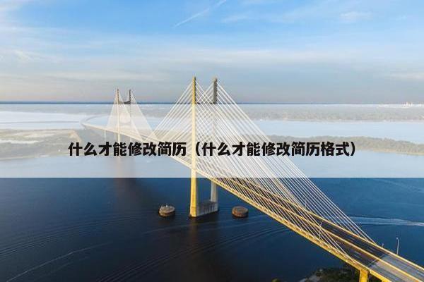什么才能修改简历（什么才能修改简历格式）