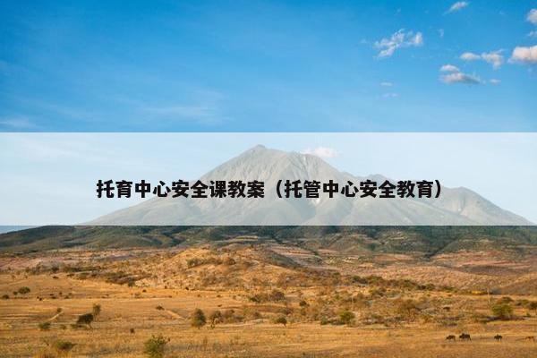 托育中心安全课教案（托管中心安全教育）
