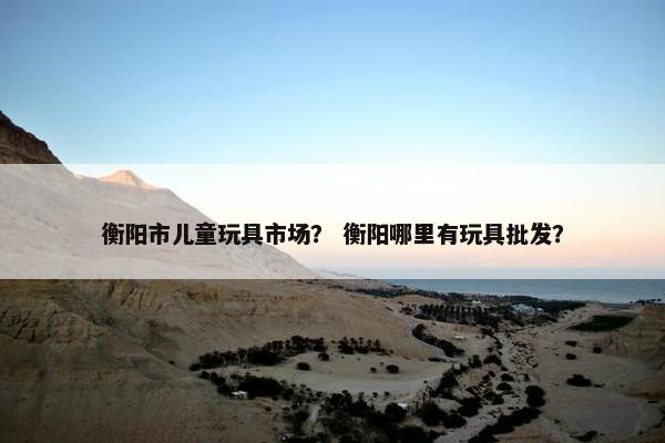 衡阳市儿童玩具市场？ 衡阳哪里有玩具批发？