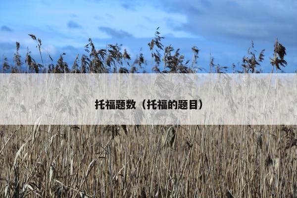 托福题数（托福的题目）