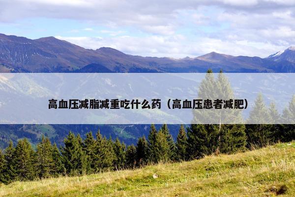 高血压减脂减重吃什么药（高血压患者减肥）