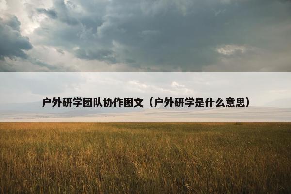 户外研学团队协作图文（户外研学是什么意思）