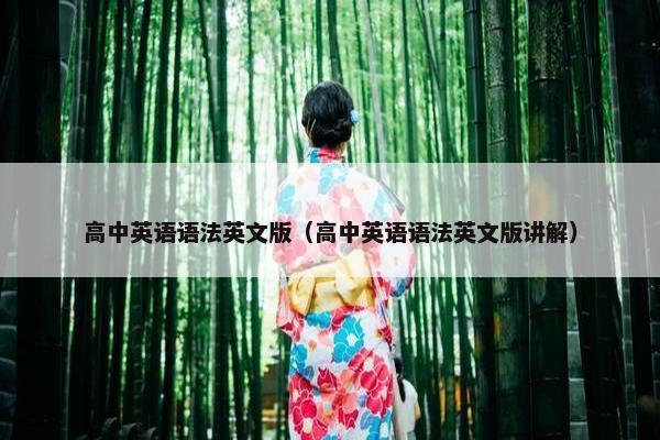 高中英语语法英文版（高中英语语法英文版讲解）