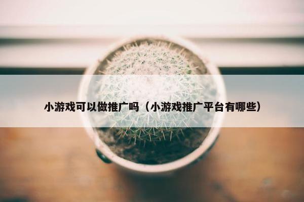 小游戏可以做推广吗（小游戏推广平台有哪些）