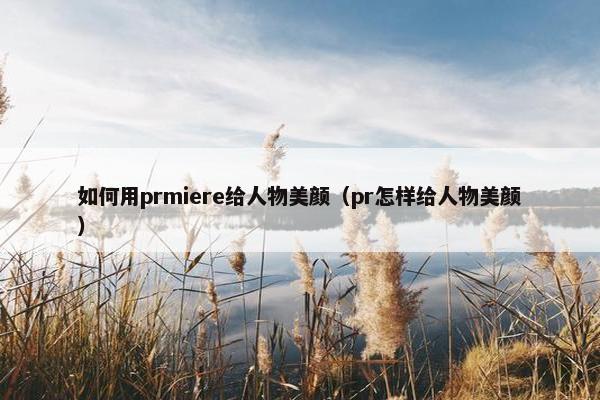 如何用prmiere给人物美颜（pr怎样给人物美颜）