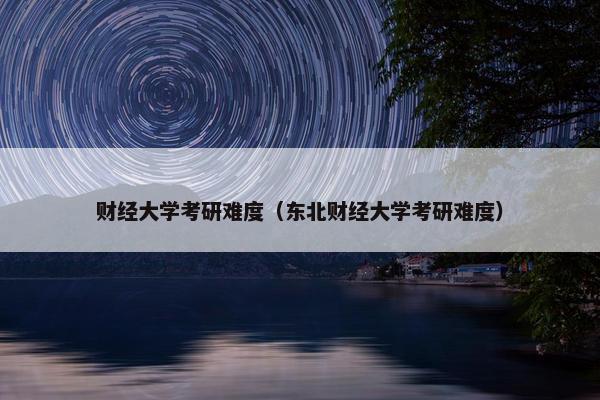 财经大学考研难度（东北财经大学考研难度）