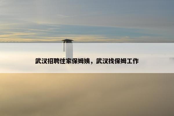 武汉招聘住家保姆姨，武汉找保姆工作