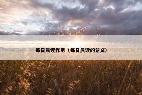 每日晨读作用（每日晨读的意义）