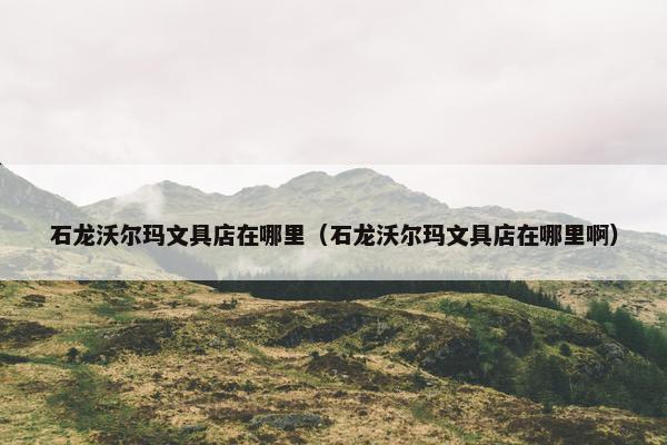 石龙沃尔玛文具店在哪里（石龙沃尔玛文具店在哪里啊）