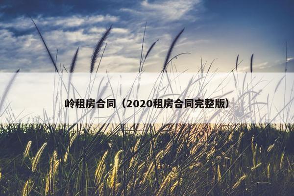 岭租房合同（2020租房合同完整版）