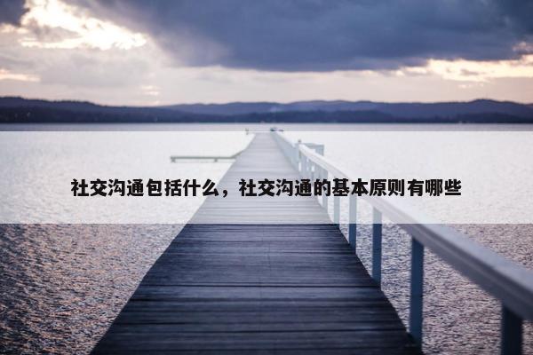 社交沟通包括什么，社交沟通的基本原则有哪些