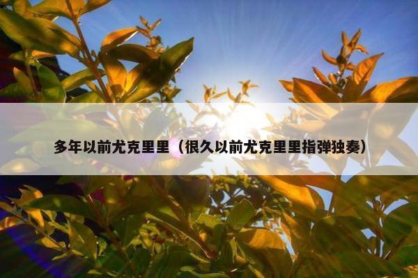 多年以前尤克里里（很久以前尤克里里指弹独奏）