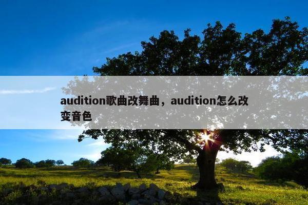 audition歌曲改舞曲，audition怎么改变音色