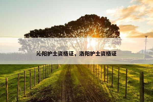 沁阳护士资格证，洛阳护士资格证