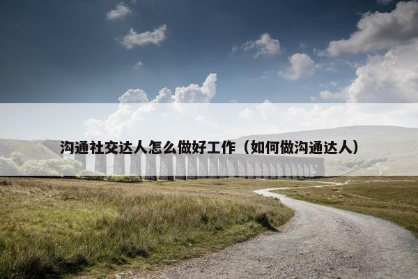 沟通社交达人怎么做好工作（如何做沟通达人）