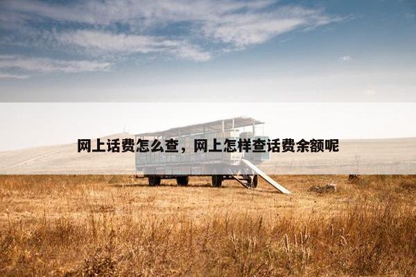 网上话费怎么查，网上怎样查话费余额呢