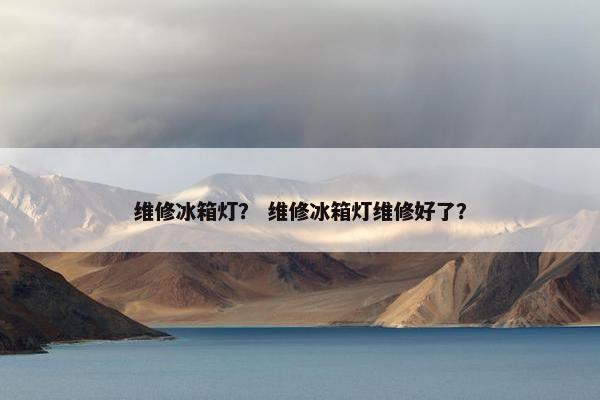维修冰箱灯？ 维修冰箱灯维修好了？