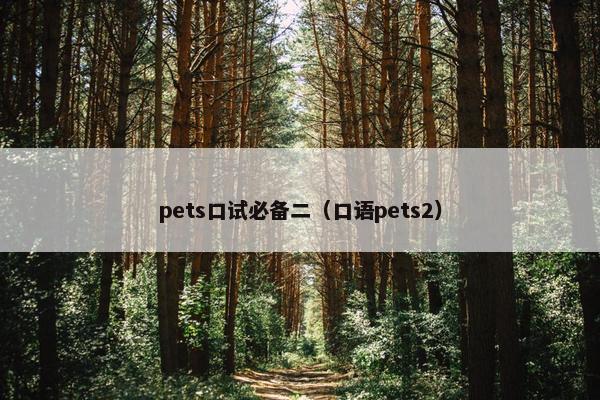 pets口试必备二（口语pets2）