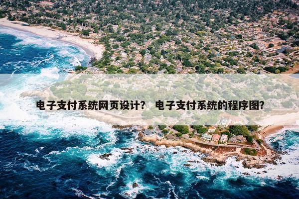 电子支付系统网页设计？ 电子支付系统的程序图？