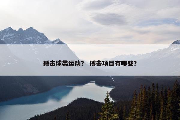 搏击球类运动？ 搏击项目有哪些？