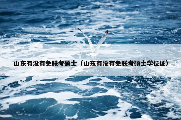 山东有没有免联考硕士（山东有没有免联考硕士学位证）