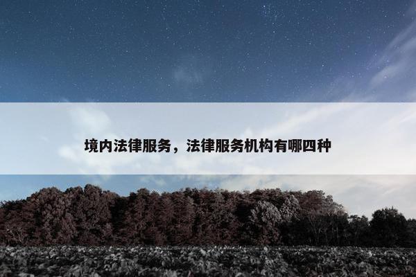 境内法律服务，法律服务机构有哪四种