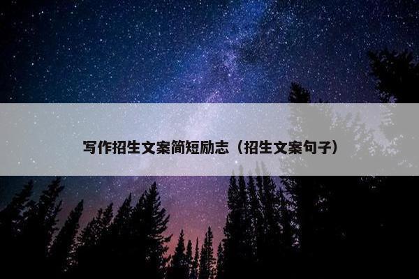 写作招生文案简短励志（招生文案句子）