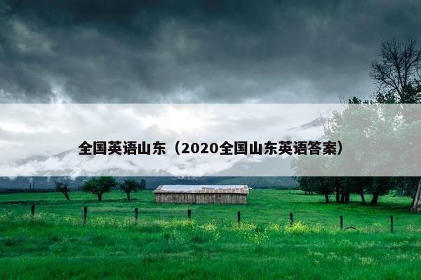 全国英语山东（2020全国山东英语答案）