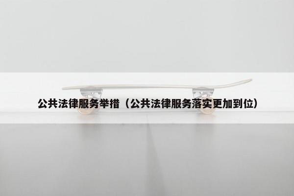公共法律服务举措（公共法律服务落实更加到位）